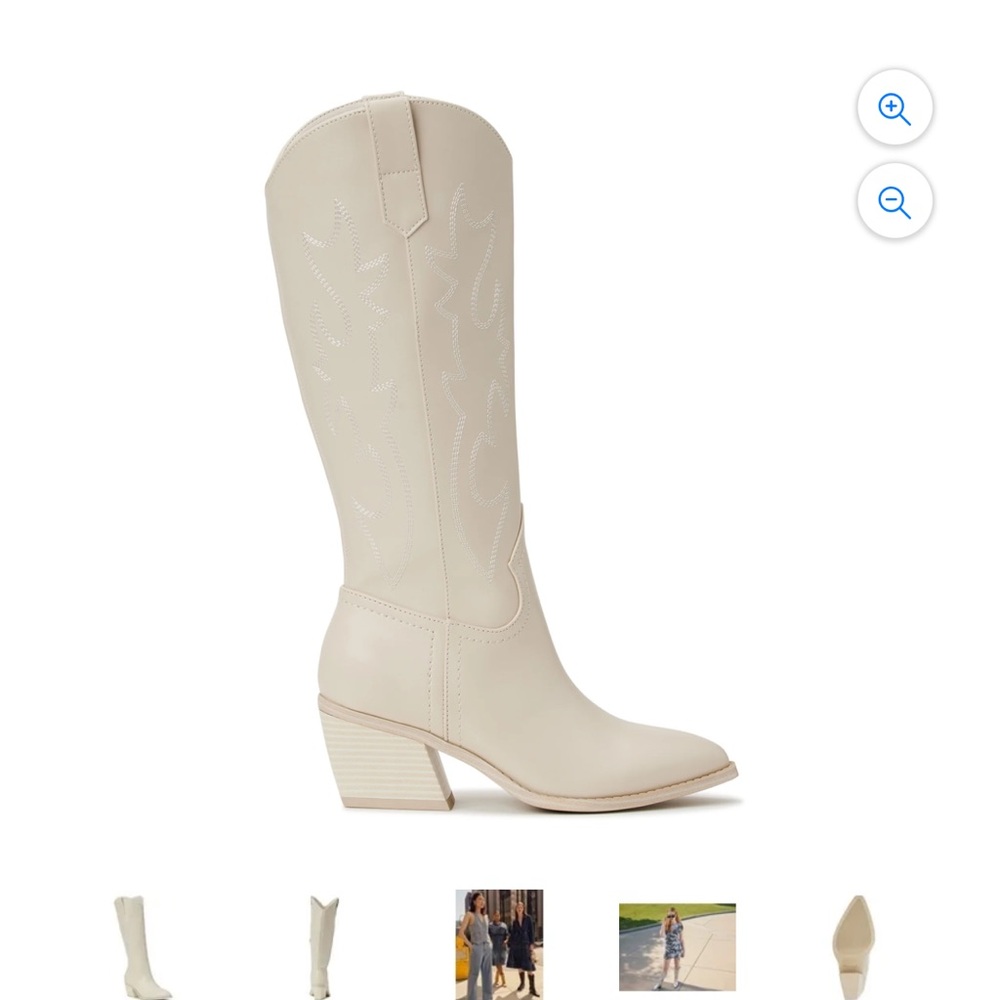 Women’s Madden NYC Tall Western Bone Faux Leather Boots NWT Size 11